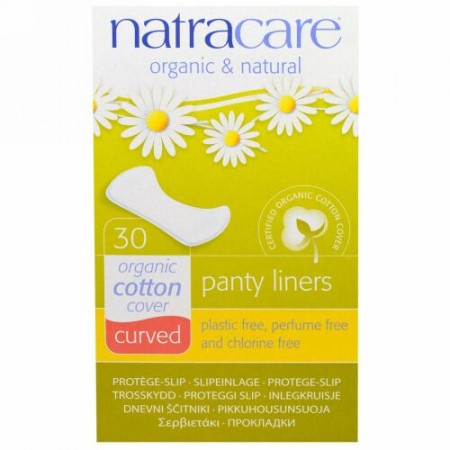 Natracare, オーガニック＆ナチュラル パンティーライナー、丸みのある形状、30個入