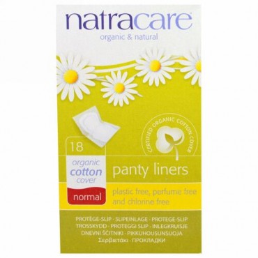 Natracare, オーガニック＆ナチュラルパンティーライナー、ノーマル、18個