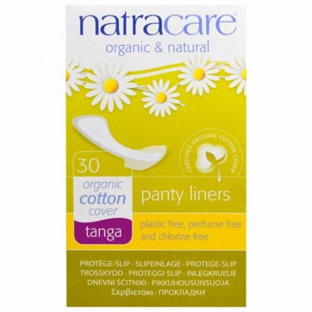 Natracare, パンティーライナー、オーガニックコットンカバー、Tバックショーツ用、30枚