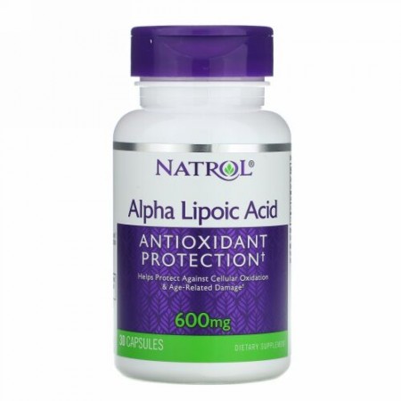 Natrol, アルファリポ酸、 600 mg、 30カプセル