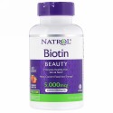 Natrol, ビオチン、エクストラストレングス、イチゴ、5,000mcg、タブレット150粒 (Discontinued Item)