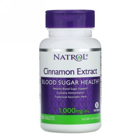 Natrol, シナモンエキス、1000mg、80錠