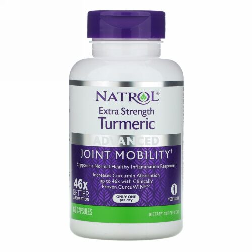 Natrol, 超強力ターメリック、改良型、 カプセル60粒