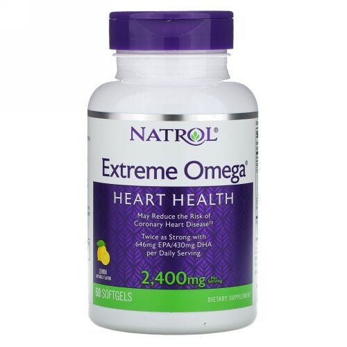 Natrol, エクストリームオメガ、レモン、2,400mg、ソフトゲル60錠