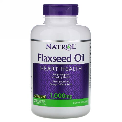 Natrol, 亜麻仁オイル、心臓の健康、1,000 mg、200ソフトジェル
