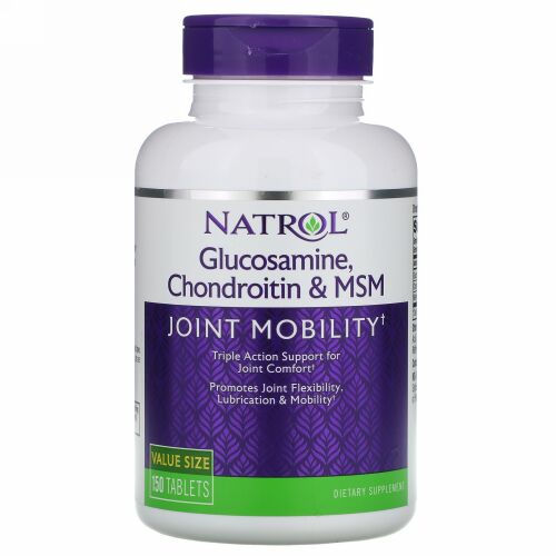 Natrol, グルコサミン、コンドロイチン & MSM、150錠