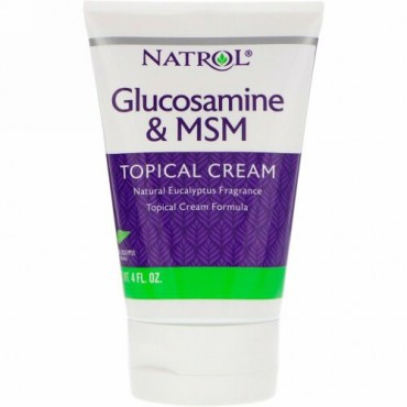 Natrol, グルコサミン & MSM、局部用クリーム、4液量オンス (Discontinued Item)