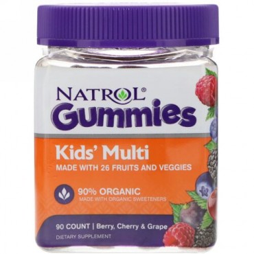Natrol, ガミーズ、キッズ・マルチ、ベリー&チェリー&グレープ、90個 (Discontinued Item)