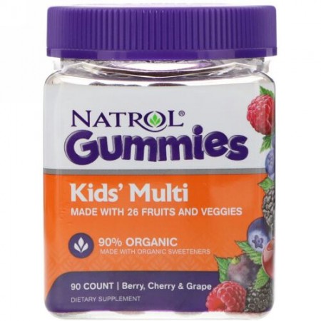 Natrol, ガミーズ、キッズ・マルチ、ベリー&チェリー&グレープ、90個 (Discontinued Item)