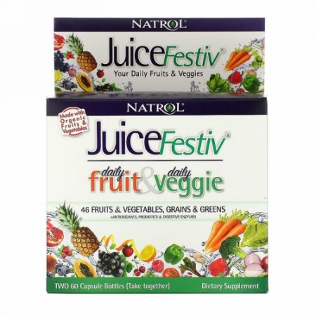 Natrol, ジュースフェスティブ、ボトル2個、各60粒