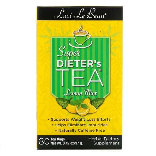Natrol, Laci Le Beau、 スーパー ダイエッターティー、 レモン ミント、 30 ティーバッグ、 2.63 oz (75 g)