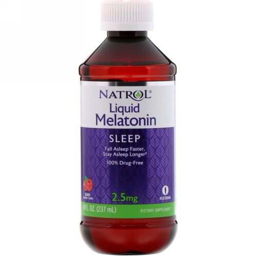 Natrol, リキッドメラトニン、睡眠、ベリーナチュラルフレーバー、2.5mg、237ml（8fl oz）