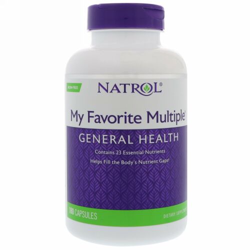 Natrol, マイ・フェイバリット・マルチプル、鉄非含有、 180カプセル (Discontinued Item)