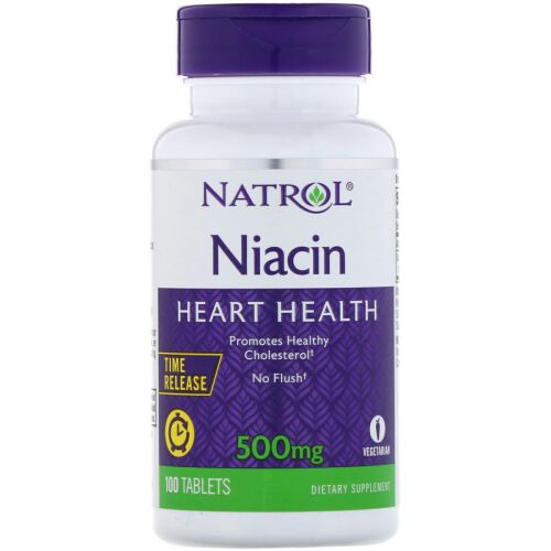 Natrol, ナイアシ , タイムリリース, 500 mg, 100 錠 (Discontinued Item)