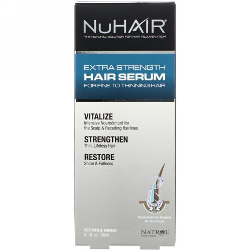 Natrol, ニューヘア、エキストラストレングス・ヘアセラム、男女兼用、3.1 fl oz (90 ml) (Discontinued Item)