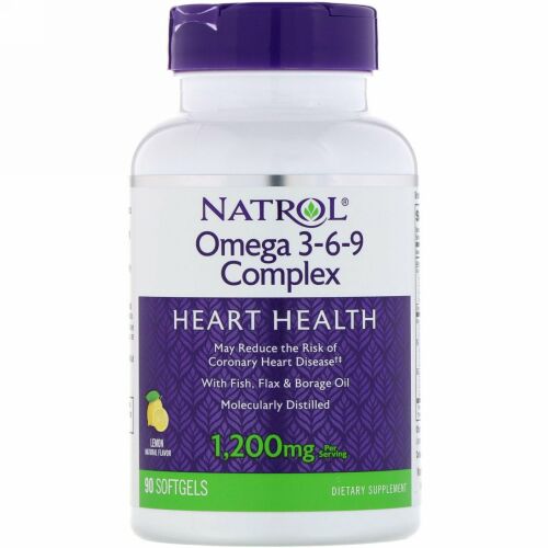 Natrol, オメガ 3-6-9 コンプレックス, レモン フレーバー, 90 ソフトジェル (Discontinued Item)