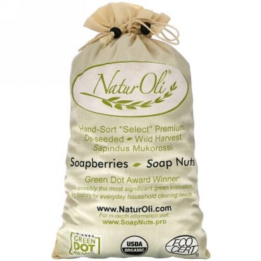 NaturOli, オーガニック, 手選別の石鹸 , ムスリム巾着袋入りナッツ、２袋、32オンス
