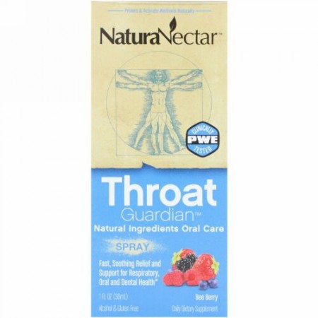 NaturaNectar, のどガードスプレー、Bee Berry、1 fl オンス (30 ml)