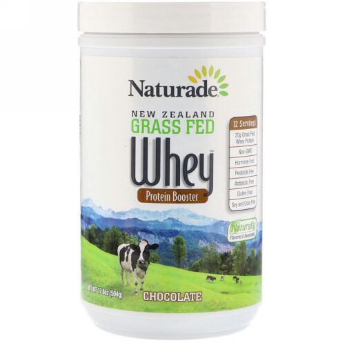 Naturade, ニュージーランド グラスフェッド ホエイタンパク質 ブースター、 チョコレート、 17.8 oz (504 g) (Discontinued Item)