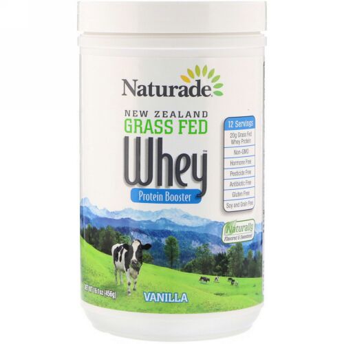 Naturade, ニュージーランド グラスフェッド ホエイタンパク質 ブースター、 バニラ、 16.1 oz (456 g) (Discontinued Item)
