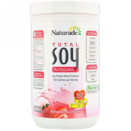 Naturade, Total Soy（トータルソイ）、食事代替品、ストロベリークリーム、507g（17.88オンス）