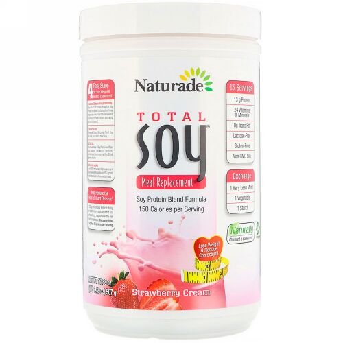 Naturade, Total Soy（トータルソイ）、食事代替品、ストロベリークリーム、507g（17.88オンス）