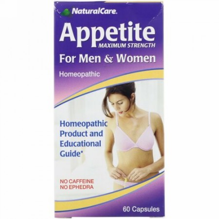 NaturalCare, アペタイト、 最高強度、 男性 &女性用、 カフェインフリー、 60カプセル