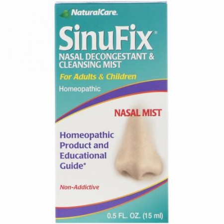 NaturalCare, サイナフィックス, 鼻詰まり除去 & 洗浄ミスト, 0.5 fl oz (15 ml)