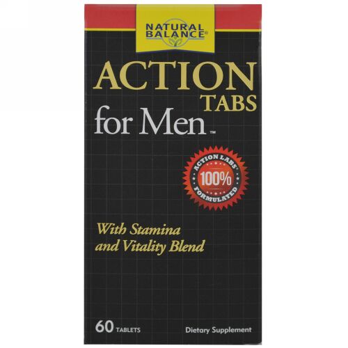 Natural Balance, 男性用アクションタブ、60タブレット (Discontinued Item)