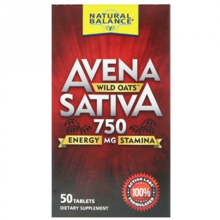 Natural Balance, Avena Sativa, Wild Oats, 750 mg , 50 Tablets (Discontinued Item)