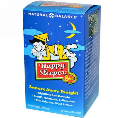 Natural Balance, Happy Sleeper、 8 Hr、ベジキャップ 60 錠 (Discontinued Item)