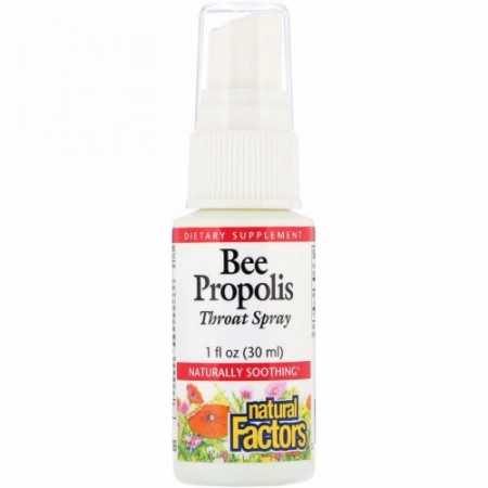 Natural Factors, Bee Propolis, Throat Spray, 1 fl oz (30 ml) (Discontinued Item)