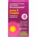 Natural Factors, バイオコエンザイメイティッド、アクティブBコンプレックス、植物性カプセル60粒