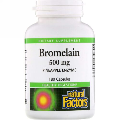 Natural Factors, ブロメライン、500 mg、180カプセル