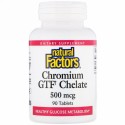 Natural Factors, クロミウム GTF キレート、500 mcg、90タブレット