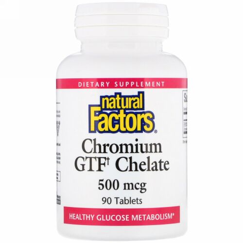 Natural Factors, クロミウム GTF キレート、500 mcg、90タブレット