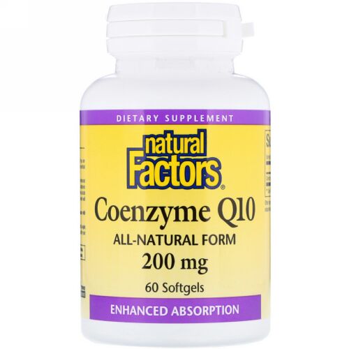 Natural Factors, コエンザイムQ10, 200 mg, 60 ソフトカプセル