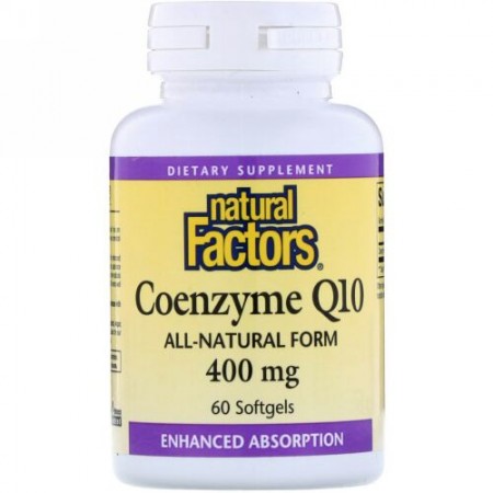 Natural Factors, コエンザイムQ10、400mg、ソフトジェル60粒