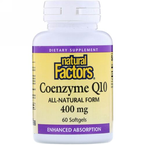 Natural Factors, コエンザイムQ10、400mg、ソフトジェル60粒