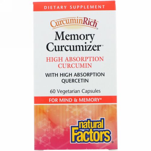 Natural Factors, クルクミンリッチ・メモリー・オプティマイザー、ベジキャップ60錠