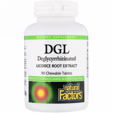 Natural Factors, DGL、チュアブルタブレット 90粒