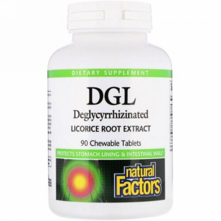 Natural Factors, DGL、チュアブルタブレット 90粒
