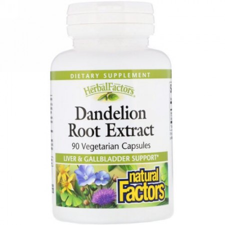 Natural Factors, Dandelion Root Extract, 90 Vegetarian Capsules