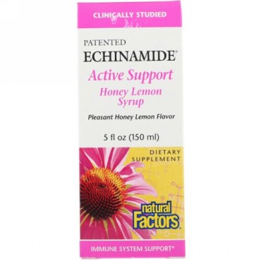 Natural Factors, Echinamide Active Support, Honey Lemon Syrup, 5 fl oz (150 ml) (Discontinued Item)