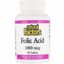 Natural Factors, 葉酸 1,000 mcg, 90錠