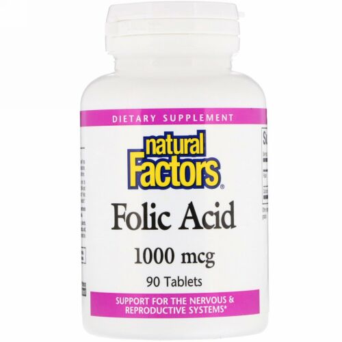 Natural Factors, 葉酸 1,000 mcg, 90錠