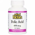Natural Factors, 葉酸, 400 mcg, 90 錠