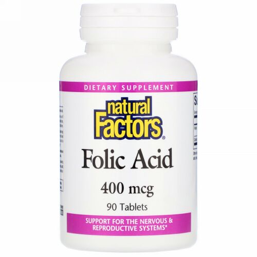 Natural Factors, 葉酸, 400 mcg, 90 錠