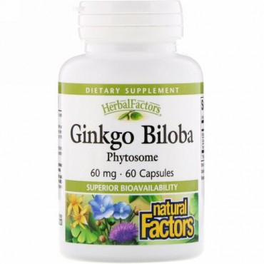 Natural Factors, ギンクゴ・ビロバ, フィトサム, 60 mg, 60 カプセル