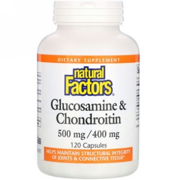 Natural Factors, グルコサミン＆コンドロイチン, 500 mg/400 mg, 120カプセル